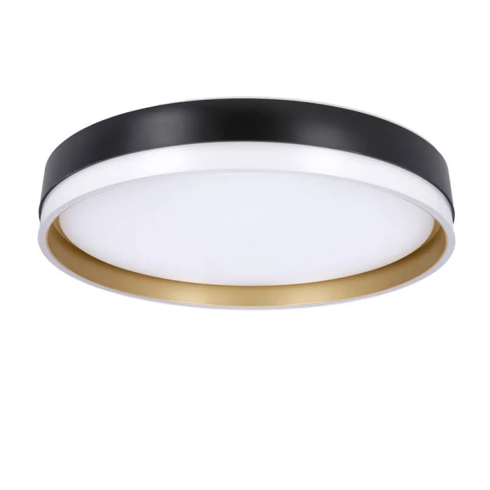 Oświetlenie Pokoju Dziecięcego|Oświetlenie Przedpokoju>Candellux Lighting Florida lampa sufitowa plafon biało złoty+czarny 24w led 38 cm klosz biały