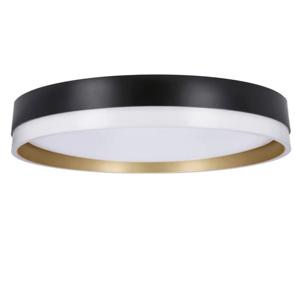 Oświetlenie Pokoju Dziecięcego|Oświetlenie Przedpokoju>Candellux Lighting Florida lampa sufitowa plafon biało złoty+czarny 24w led 38 cm klosz biały