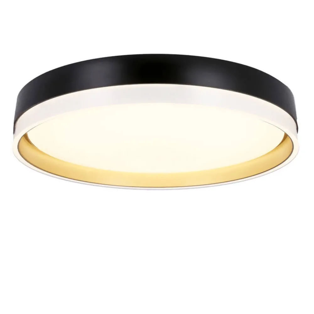 Oświetlenie Pokoju Dziecięcego|Oświetlenie Przedpokoju>Candellux Lighting Florida lampa sufitowa plafon biało złoty+czarny 24w led 38 cm klosz biały