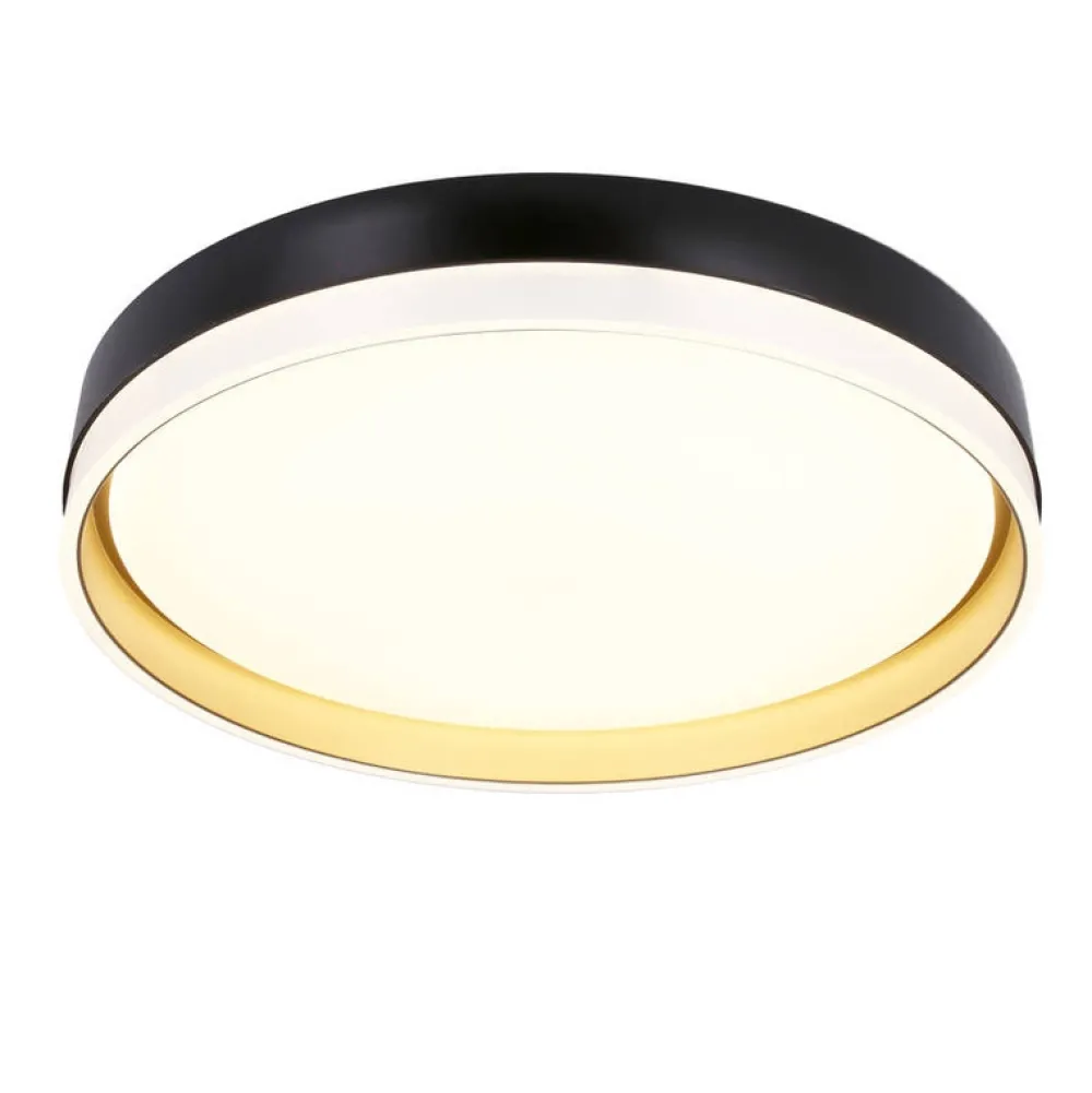 Oświetlenie Pokoju Dziecięcego|Oświetlenie Przedpokoju>Candellux Lighting Florida lampa sufitowa plafon biało złoty+czarny 24w led 38 cm klosz biały