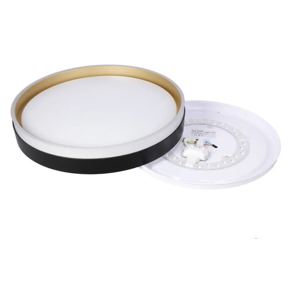 Oświetlenie Pokoju Dziecięcego|Oświetlenie Przedpokoju>Candellux Lighting Florida lampa sufitowa plafon biało złoty+czarny 24w led 38 cm klosz biały