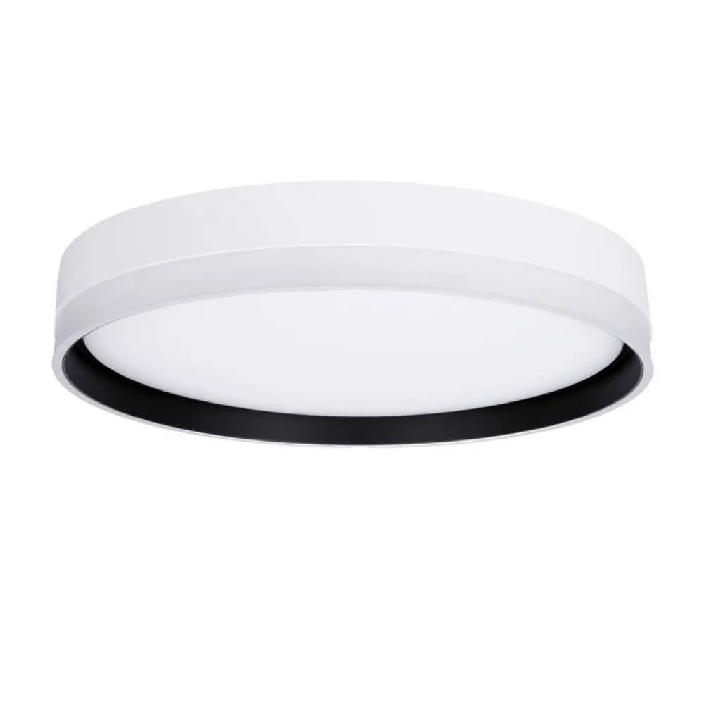 Oświetlenie Pokoju Dziecięcego|Oświetlenie Przedpokoju>Candellux Lighting Florida lampa sufitowa plafon biały+czarny 24w led 39 cm klosz biały