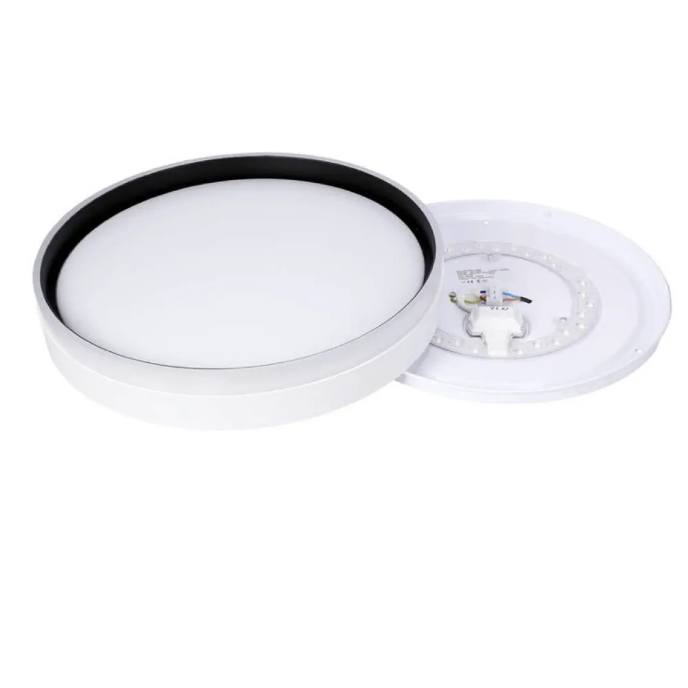 Oświetlenie Pokoju Dziecięcego|Oświetlenie Przedpokoju>Candellux Lighting Florida lampa sufitowa plafon biały+czarny 24w led 39 cm klosz biały