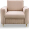 Meble Dla Dzieci|Fotele>LASKI Fotel do salonu w stylu glamour LOURE z podłokietnikami