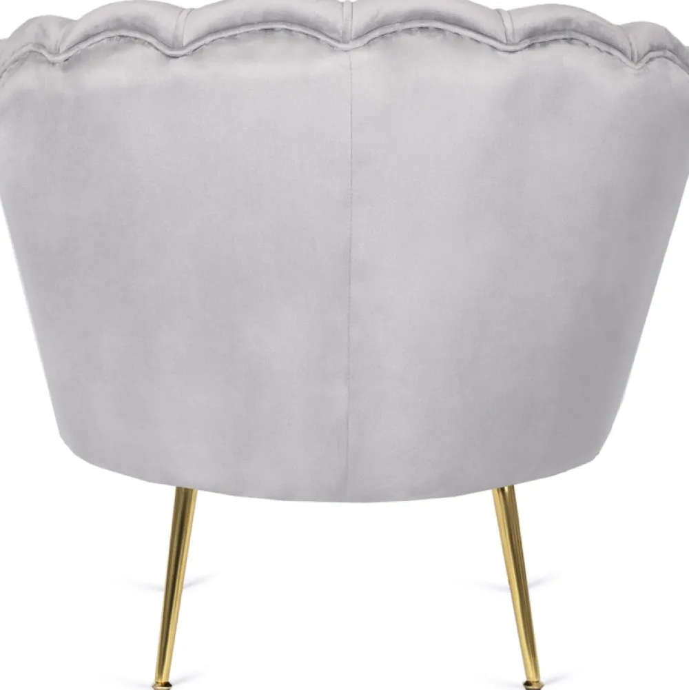 Fotele>MEBEL ELITE Fotel do salonu welurowy muszelkowy szary ADELLE