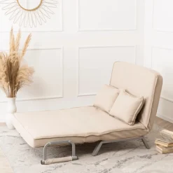 Fotele>MEBEL ELITE Fotel dwuosobowy rozkładany z funkcją spania do salonu BRADO Beżowy