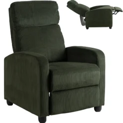 Fotele>MEBEL ELITE Fotel rozkładany do salonu zielony sztruksowy DUMIO Odcienie zielonego