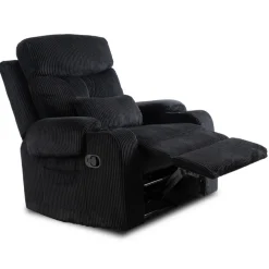 Fotele></noscript>MEBEL ELITE Fotel rozkładany do spania czarny do salonu TURIN