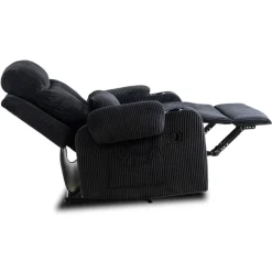 Fotele></noscript>MEBEL ELITE Fotel rozkładany do spania czarny do salonu TURIN