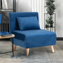 Fotele>MEBEL ELITE Fotel rozkładany z funkcją spania 75 cm do salonu MALIE granatowy