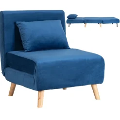 Fotele>MEBEL ELITE Fotel rozkładany z funkcją spania 75 cm do salonu MALIE granatowy