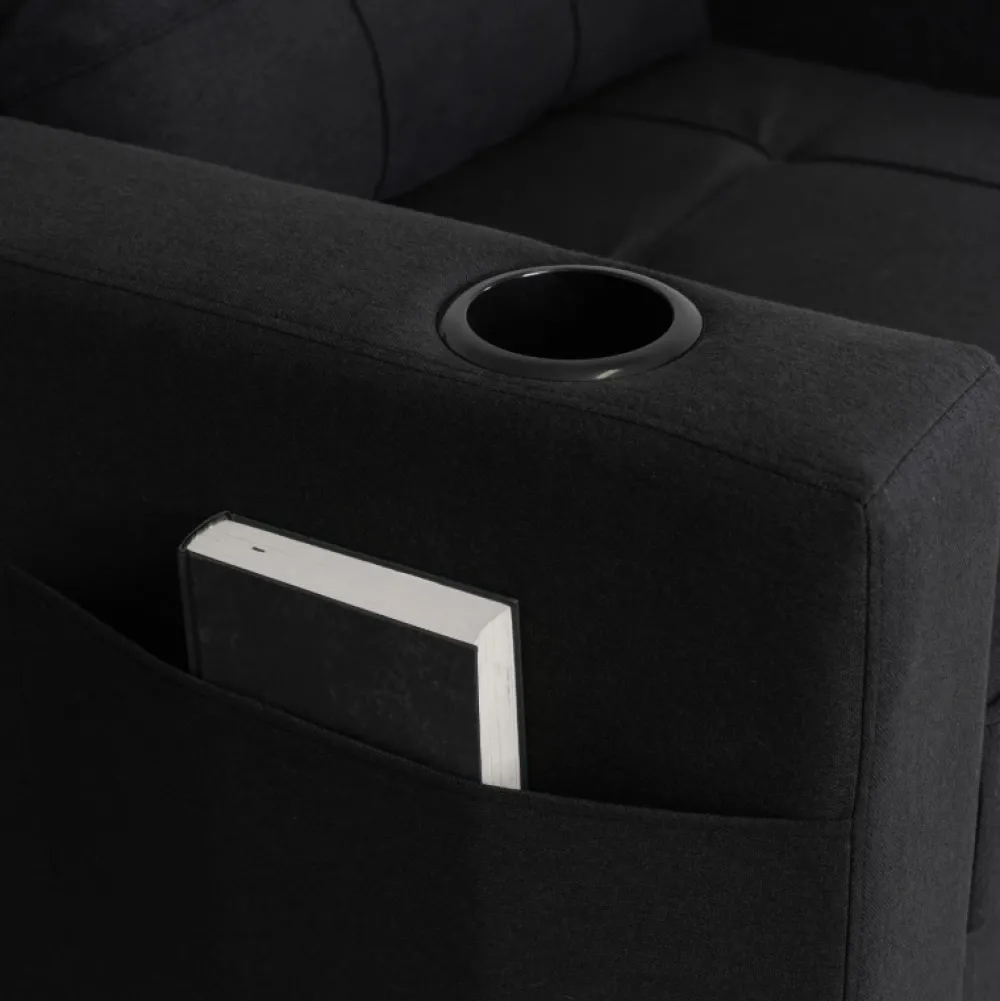 Fotele>MEBEL ELITE Fotel rozkładany z funkcją spania do salonu SOREL czarny