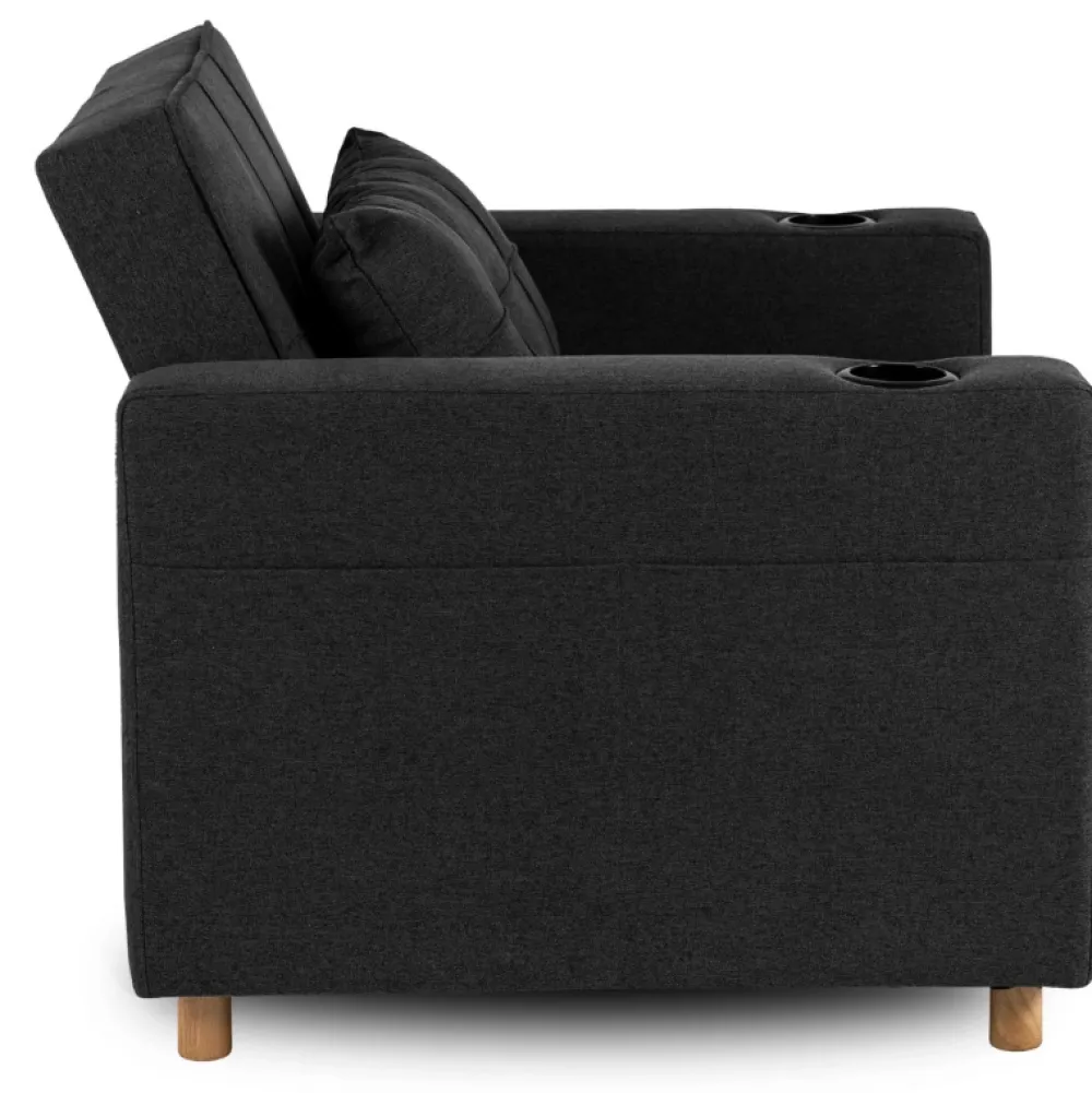 Fotele>MEBEL ELITE Fotel rozkładany z funkcją spania do salonu SOREL czarny