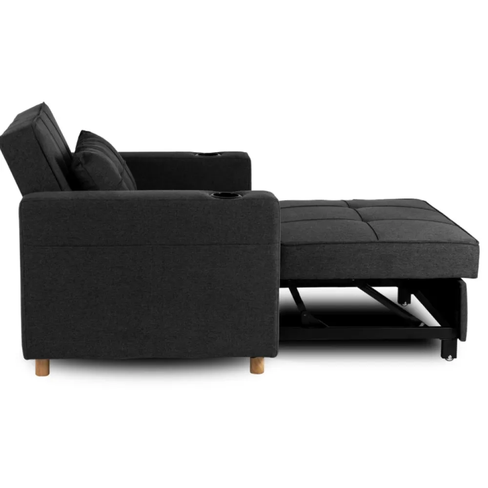 Fotele>MEBEL ELITE Fotel rozkładany z funkcją spania do salonu SOREL czarny