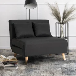 Fotele>MEBEL ELITE Fotel rozkładany z funkcją spania 100 cm do salonu MALIE czarny