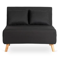 Fotele>MEBEL ELITE Fotel rozkładany z funkcją spania 100 cm do salonu MALIE czarny