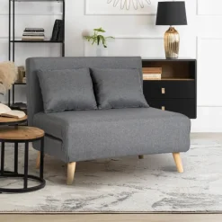 Fotele>MEBEL ELITE Fotel rozkładany z funkcją spania 100 cm do salonu MALIE szary