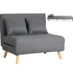 Fotele>MEBEL ELITE Fotel rozkładany z funkcją spania 100 cm do salonu MALIE szary