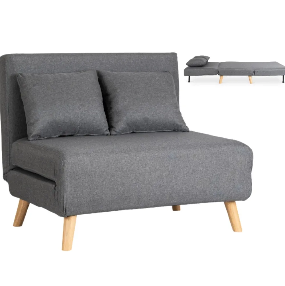 Fotele>MEBEL ELITE Fotel rozkładany z funkcją spania 100 cm do salonu MALIE szary