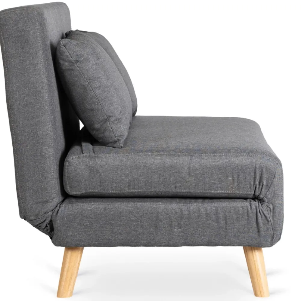 Fotele>MEBEL ELITE Fotel rozkładany z funkcją spania 100 cm do salonu MALIE szary