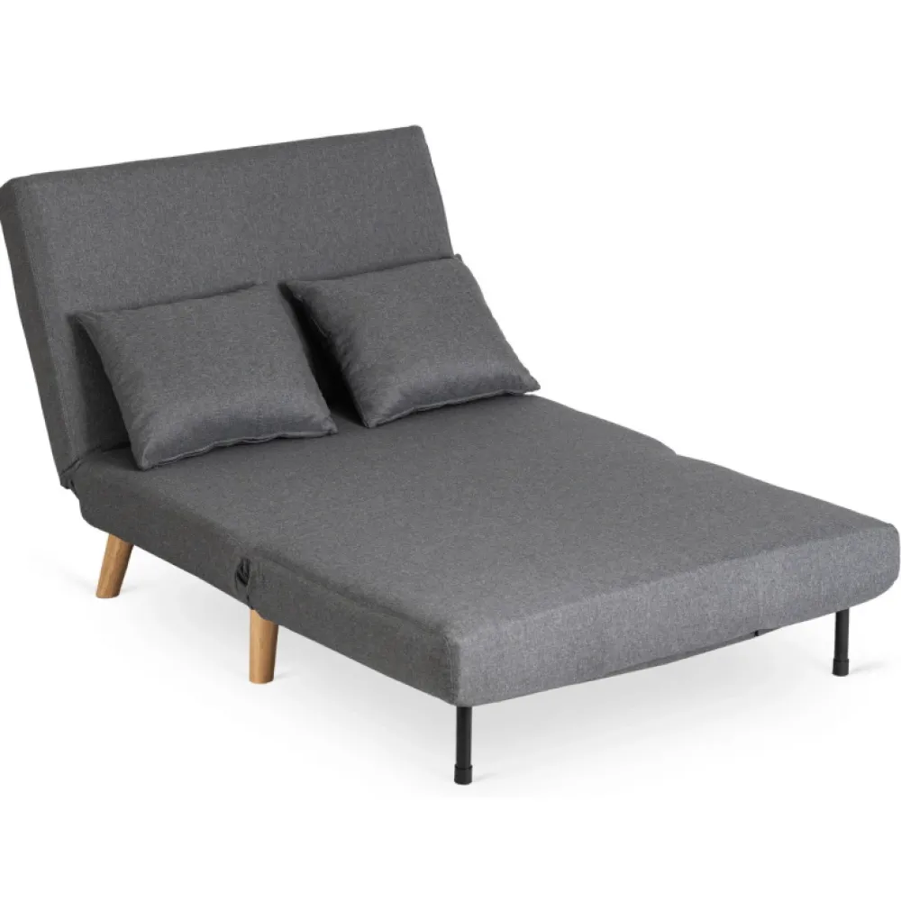 Fotele>MEBEL ELITE Fotel rozkładany z funkcją spania 100 cm do salonu MALIE szary