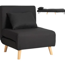 Fotele>MEBEL ELITE Fotel rozkładany z funkcją spania do salonu MALIE czarny