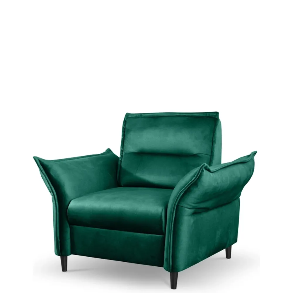 Fotele>LASKI Fotel welurowy MELIO zielony