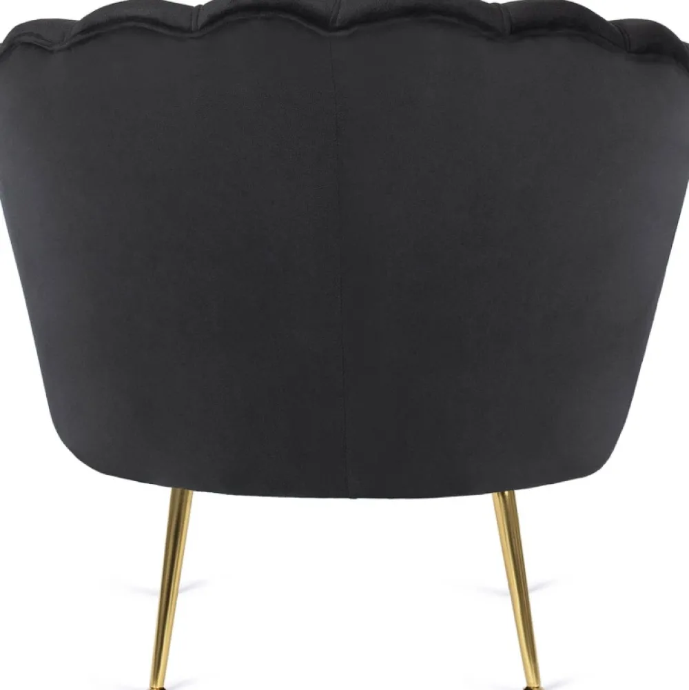 Fotele>MEBEL ELITE Fotel wypoczynkowy z podnóżkiem GISANO do salonu czarny welur