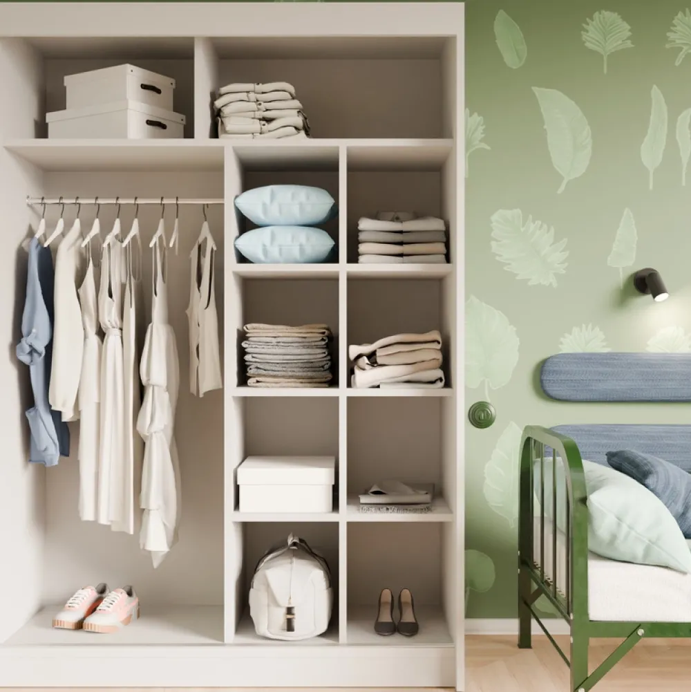 Zestawy Mebli Do Przedpokoju|Szafy Dwudrzwiowe>Arton Frezowana szafa przesuwna do sypialni 150 cm ROYAL biały