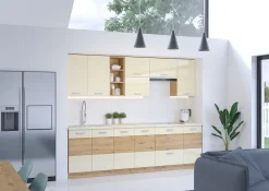 Meble Kuchenne>Lempert Front do zmywarki z widocznym panelem sterującym 60 cm Krem połysk AGATA