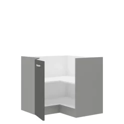 Meble Kuchenne>Lempert Funkcjonalna szafka kuchenna narożna połysk SILVER szary