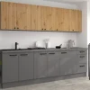 Meble Kuchenne>Lempert Funkcjonalny zestaw mebli kuchennych NEPO antracyt dąb artisan