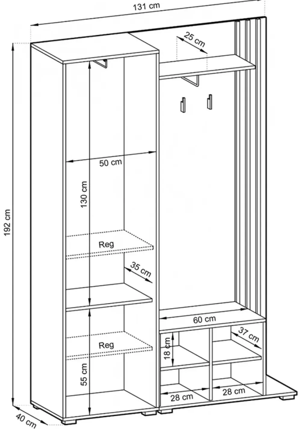 Garderoby|Zestawy Mebli Do Przedpokoju>PIASKI Garderoba do przedpokoju z siedziskiem lustro 130 cm NAVE dąb artisan
