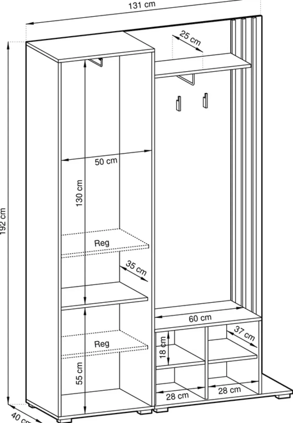 Garderoby|Zestawy Mebli Do Przedpokoju>PIASKI Garderoba do przedpokoju z lustrem i wieszakami KELLY dąb artisan