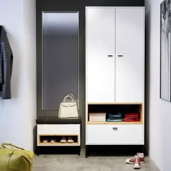 Garderoby>GiB Meble Garderoba z lustrem biała OLI