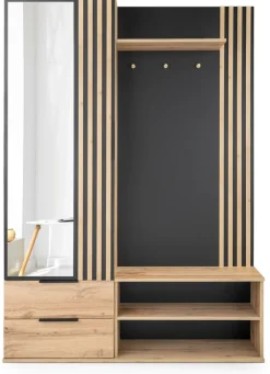 Garderoby>Stolar Garderoba z lustrem i lamelami do przedpokoju 140 cm LAVO