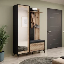 Garderoby|Zestawy Mebli Do Salonu>PIASKI Garderoba z poduszką do przedpokoju w stylu loftowym ALMAS