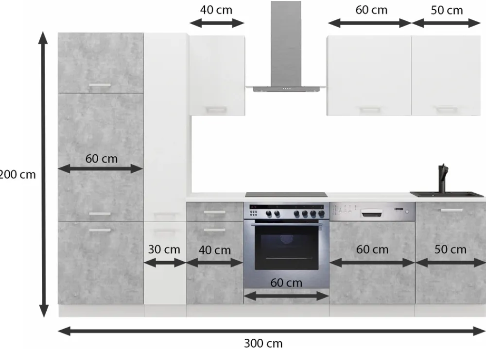Meble Kuchenne>Lempert Gotowe meble kuchenne 300 cm TONY