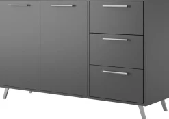 Komody>Stolar owa dwudrzwiowa komoda z szufladami 140 cm BILL grafit