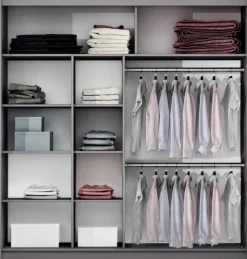 Szafy Dwudrzwiowe|Szafy Z Lustrem>Stolar Grafitowa dwudrzwiowa szafa przesuwna z lustrem 203 cm AMARA