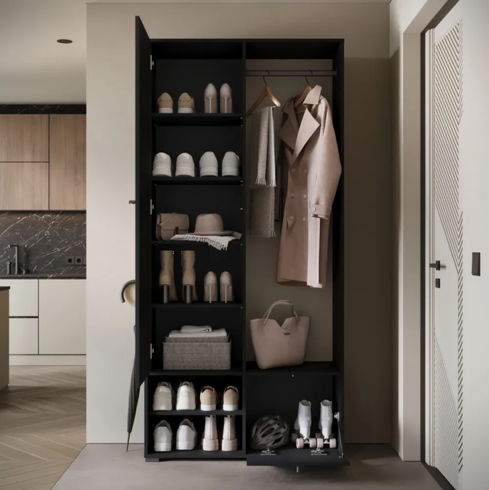 Garderoby>BRATEX owa garderoba z lustrem do przedpokoju 90 cm DORANO grafit