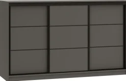 Komody>BROMARKT owa komoda 160 cm z szufladami i drążkami do sypialni LOFT grafit