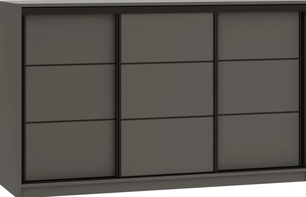 Komody>BROMARKT owa komoda 160 cm z szufladami i drążkami do sypialni LOFT grafit