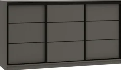 Komody>BROMARKT owa komoda do sypialni 180 cm z drążkiem szufladami LOFT grafit