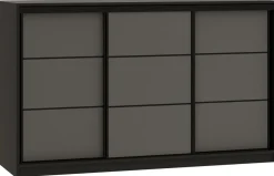 Komody>BROMARKT Grafitowa komoda do sypialni 160 cm z drążkami i szufladami LOFT