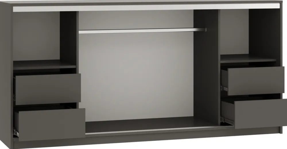 Komody>BROMARKT owa komoda przesuwna z szufladami 200 cm do sypialni TOP grafit