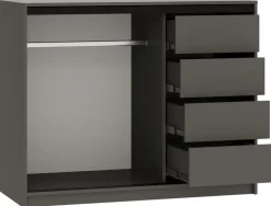 Komody>BROMARKT owa komoda przesuwna z drążkiem do sypialni 120 cm LOFT grafit