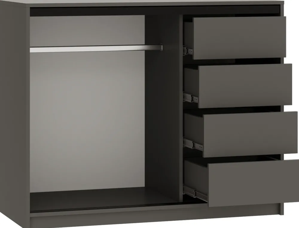 Komody>BROMARKT owa komoda przesuwna z drążkiem do sypialni 120 cm LOFT grafit