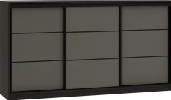 Komody>BROMARKT Grafitowa komoda przesuwna do sypialni z szufladami 180 cm LOFT