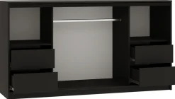 Komody>BROMARKT Grafitowa komoda przesuwna do sypialni z szufladami 180 cm LOFT